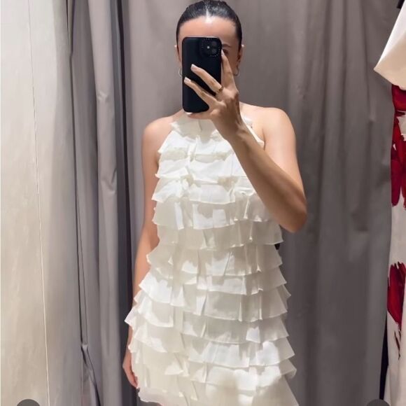 Zara ruffled halter neck dress - Picture 9 of 15